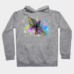 Harmonic Montion Freedom | Abstract Geometric Paint Splash Faux Glitter Hoodie